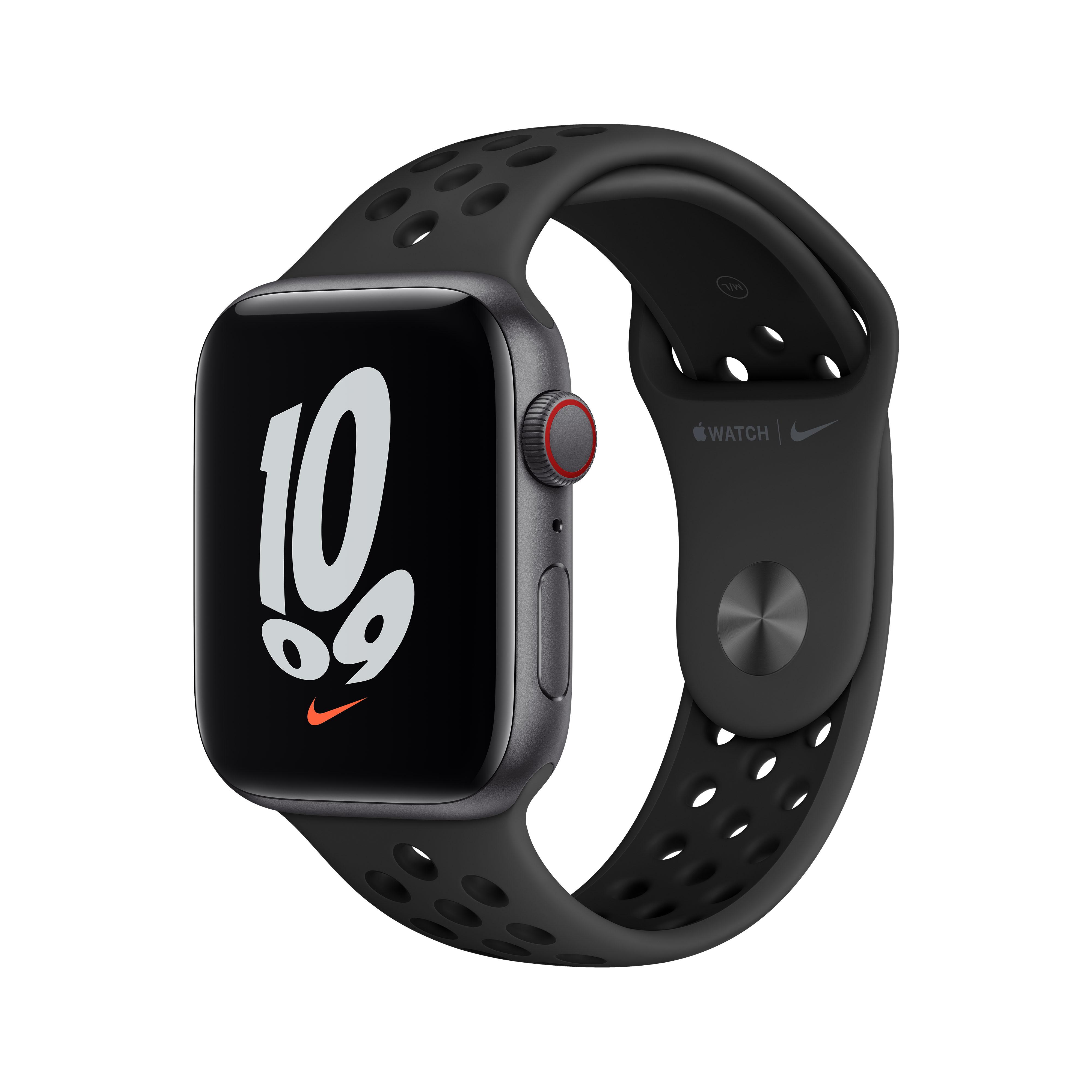 APPLE Watch SE - Space Grey Aluminium with Anthracite & Black Nike Sports Band, 44 mm