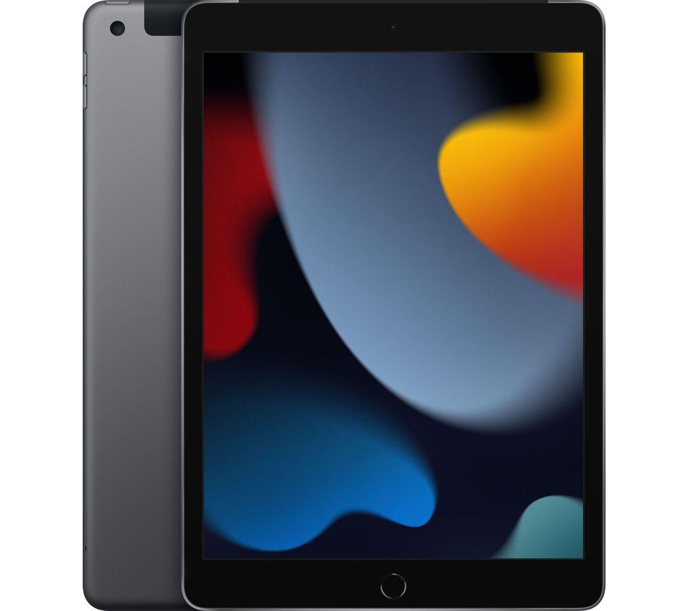 APPLE 10.2 iPad Cellular (2021) - 256 GB, Space Grey, Silver/Grey