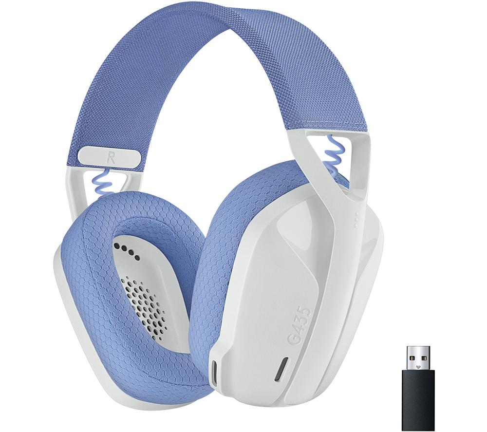 LOGITECH G435 Wireless Gaming Headset - White, White