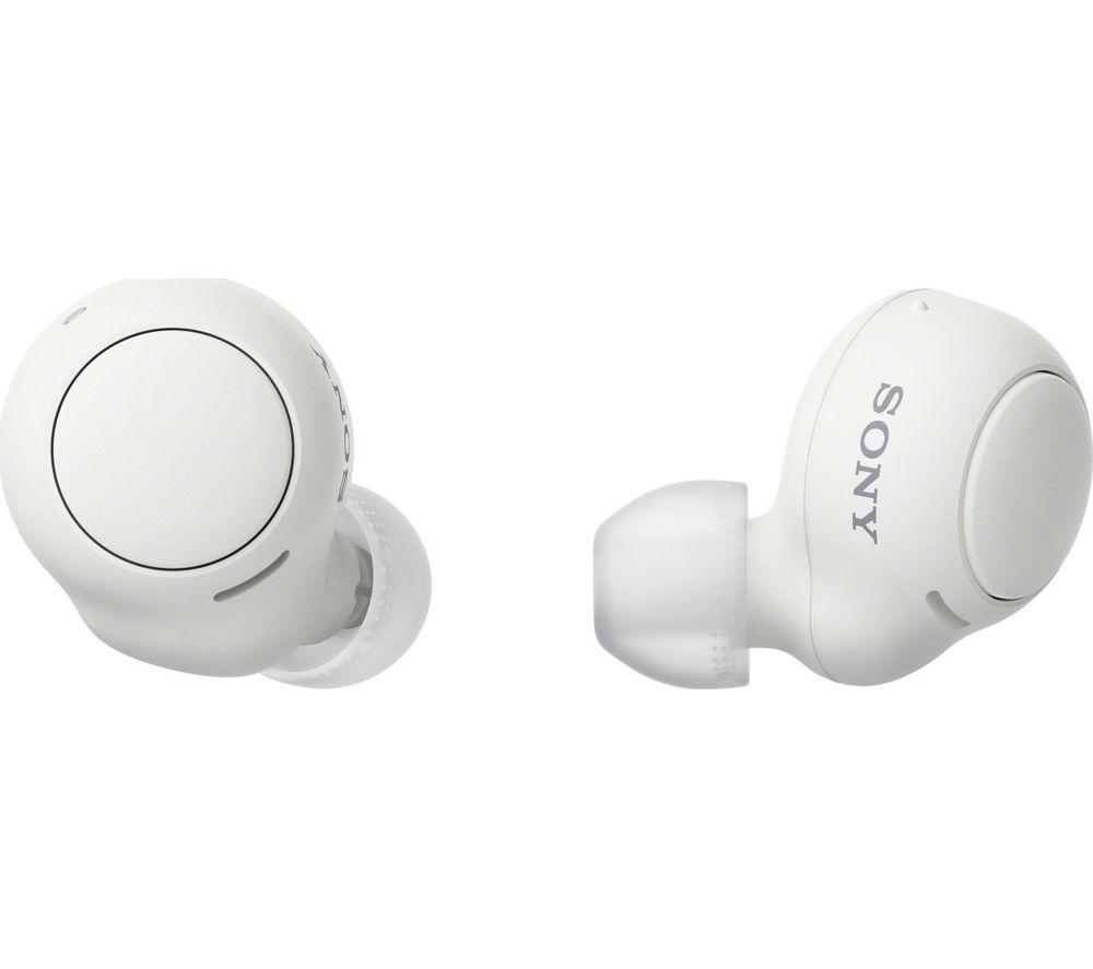 Sony WF-C500 True Wireless Headphones - Up to 20 hours battery life with charging case - White & SanDisk 128GB Extreme microSDXC card + SD adapter + RescuePRO Deluxe, up to 190MB/s