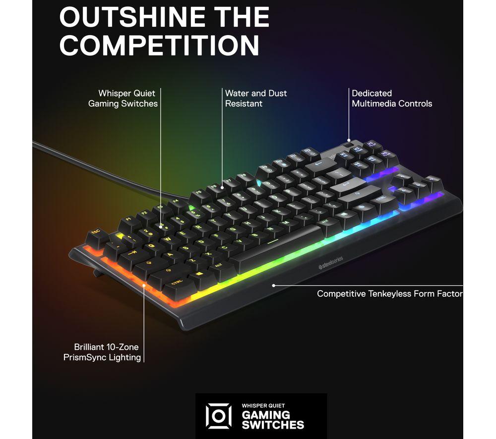 STEELSERIES Apex 3 TKL Gaming Keyboard image number 3 of 13