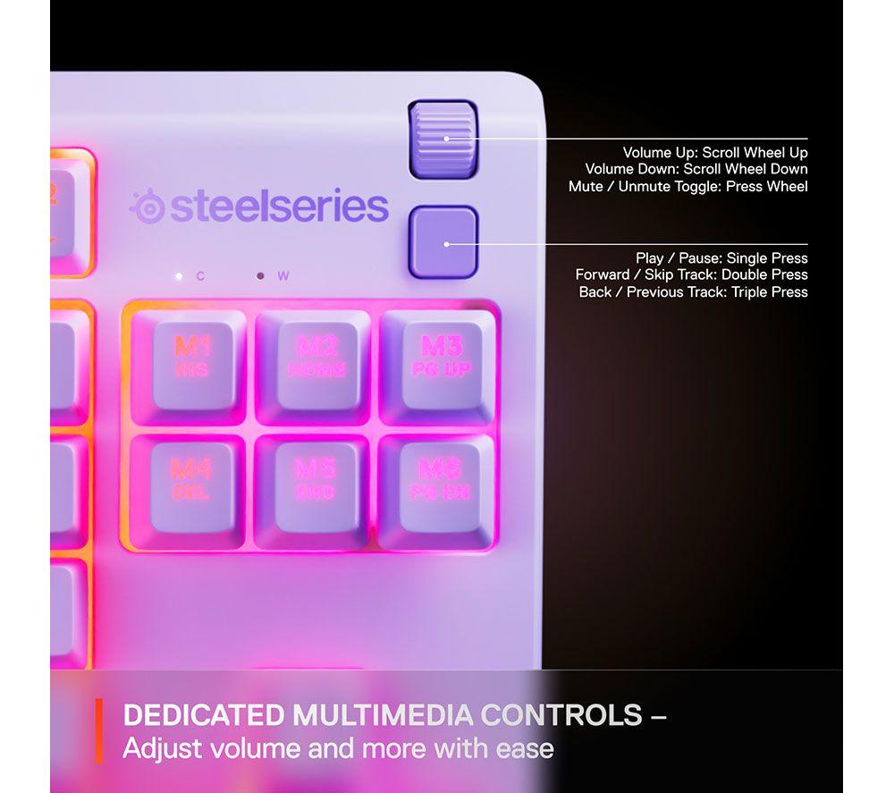 STEELSERIES Apex 3 TKL Gaming Keyboard - Lavender image number 6 of 6