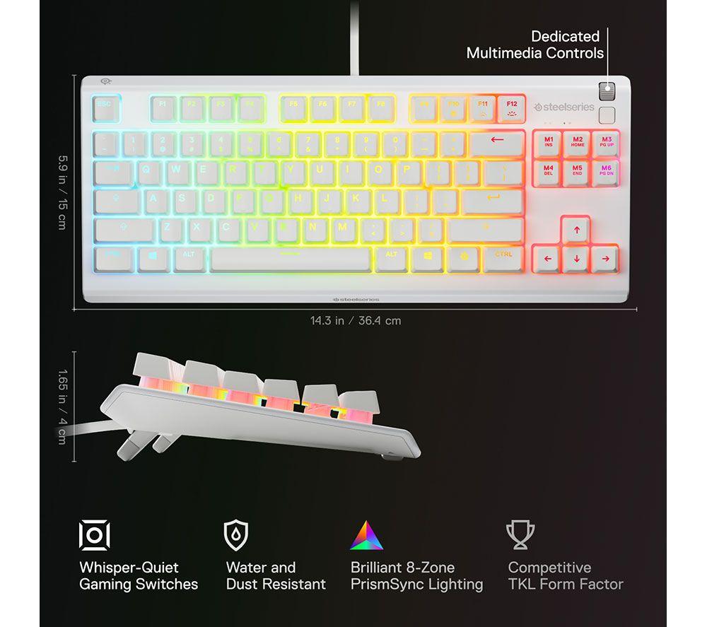 STEELSERIES Apex 3 TKL Gaming Keyboard - White image number 3 of 6