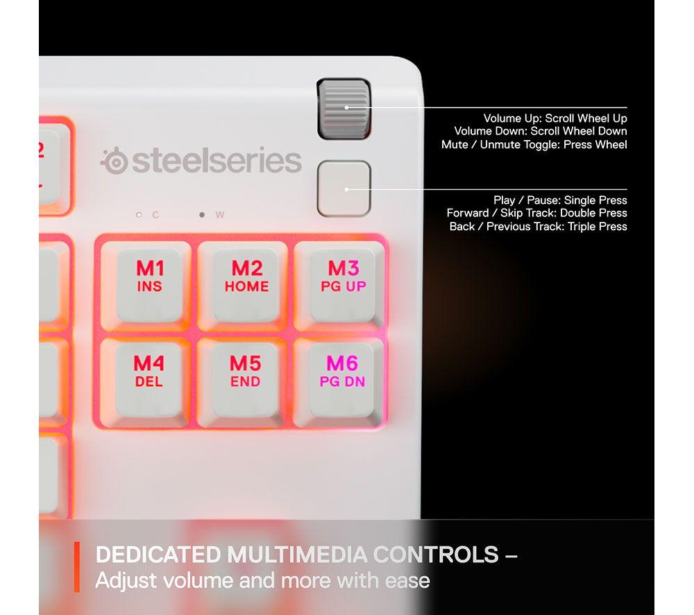 STEELSERIES Apex 3 TKL Gaming Keyboard - White image number 6 of 6
