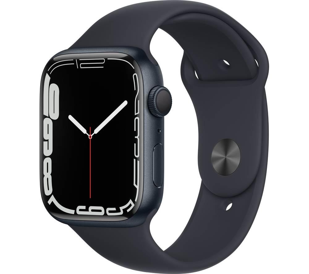 APPLE Watch Series 7 - Aluminio Midnight con correa deportiva Midnight, 45 mm