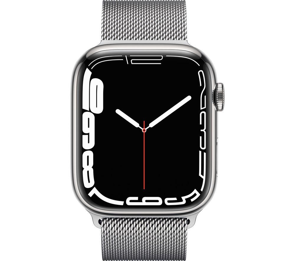 Buy APPLE Watch Series Cellular 4G Silver Stainless Steel with Silver  Milanese Loop, 45 mm Currys