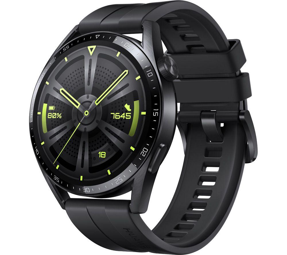 HUAWEI Watch GT 3 Smartwatch, schwarz, 46mm; Armband Black, Fluorelastomer
