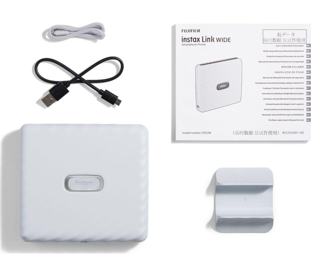 INSTAX Wide Link Photo Printer - Ash White image number 2 of 7