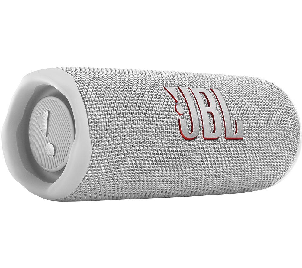 JBL Flip 6 Portable Bluetooth Speaker with 2-way speaker system and powerful JBL Original Pro Sound, up to 12 hours of playtime, in white