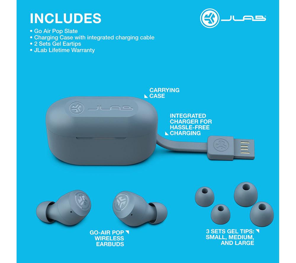 JLAB GO Air POP Wireless Bluetooth Earbuds - Slate - image 7