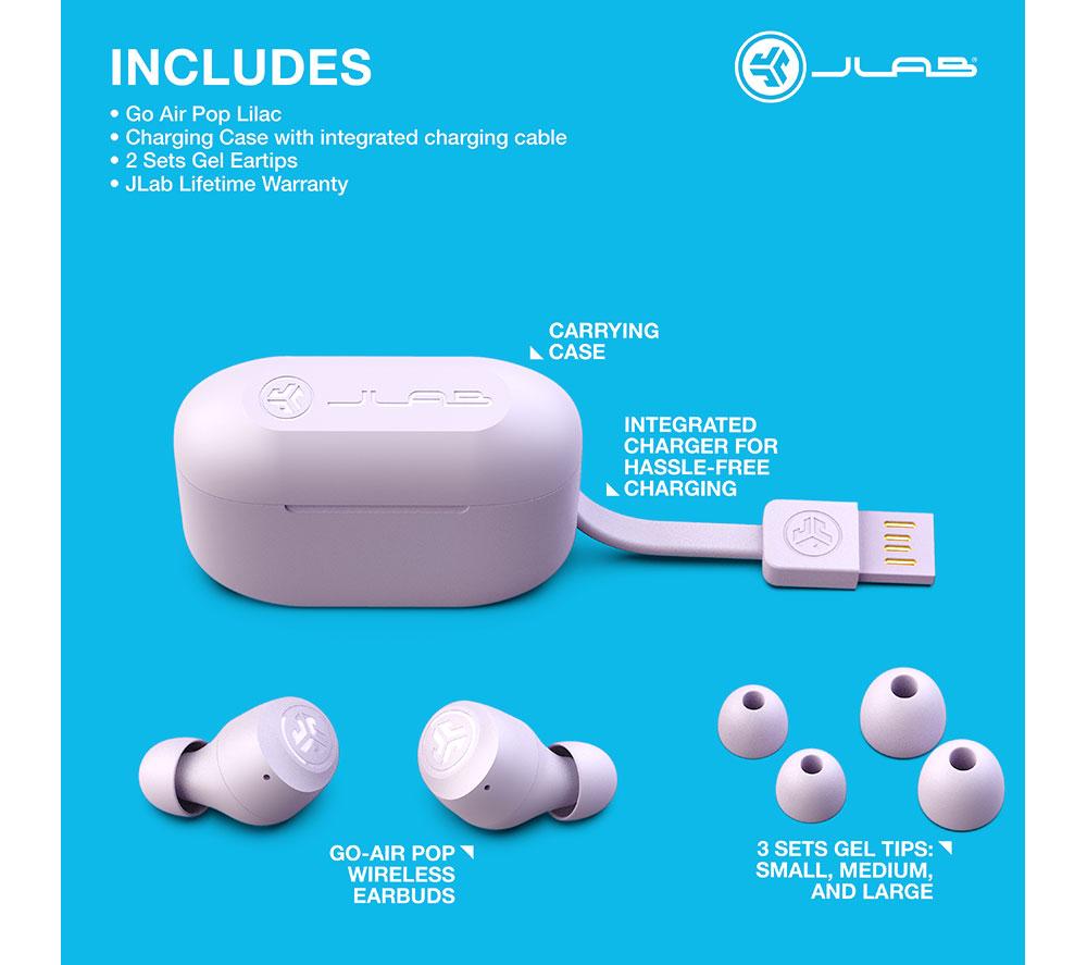 JLAB GO Air POP Wireless Bluetooth Earbuds - Lilac - image 8