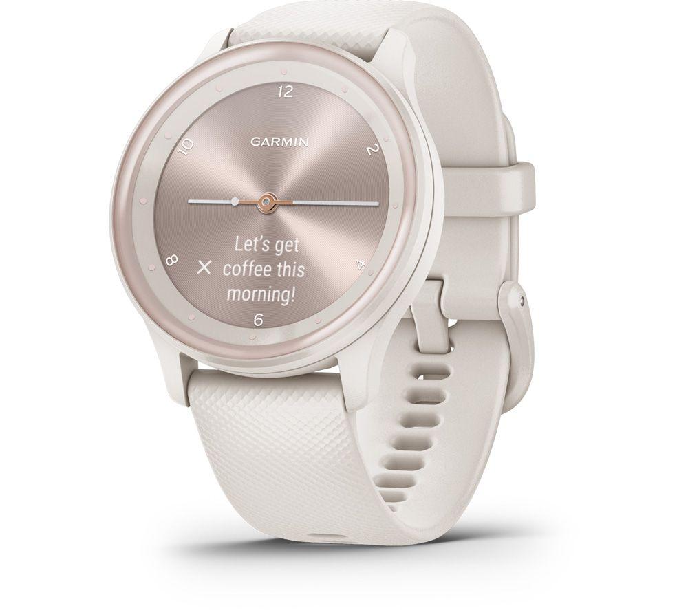 GARMIN vivomove Sport - Ivory & Peach Gold, Silicone Strap, Small - image 7