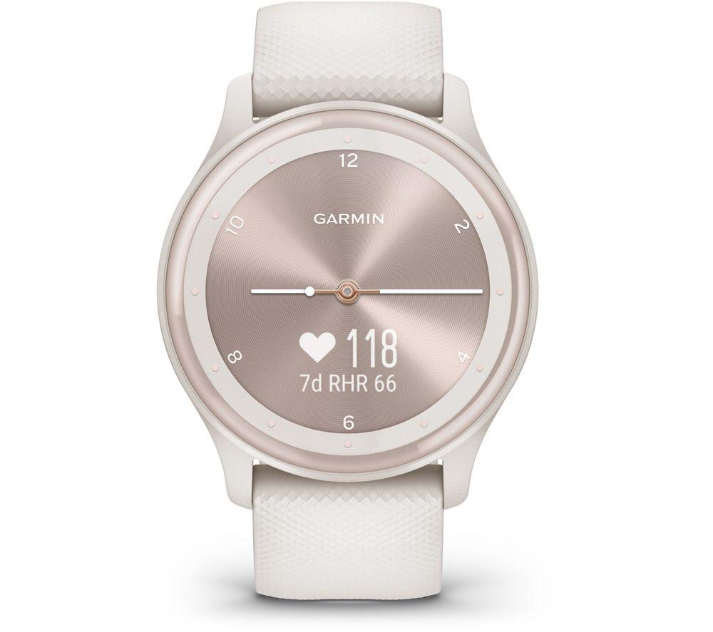 GARMIN vivomove Sport - Ivory & Peach Gold, Silicone Strap, Small - image 8