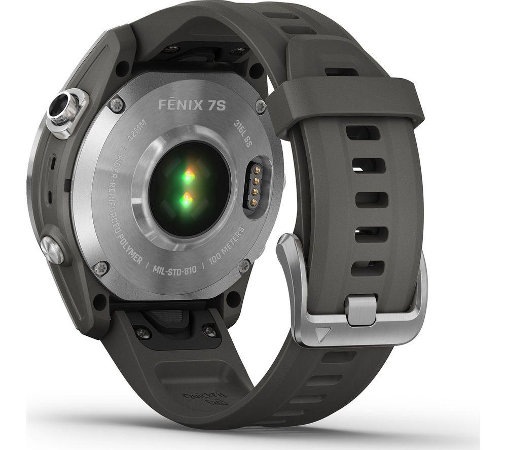 Buy GARMIN fenix 7S Silver Graphite 42 mm Currys