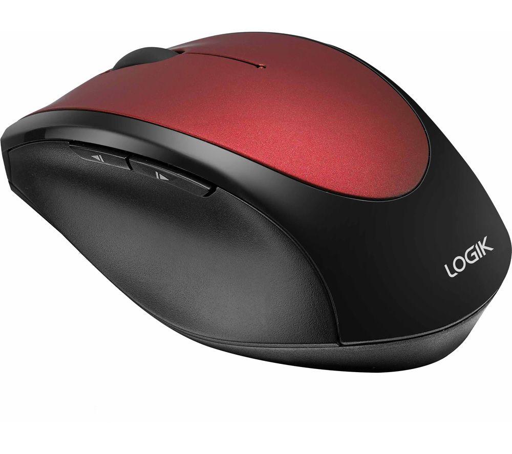 LOGIK LWLMRD23 Wireless Optical Mouse - Red image number 4 of 5