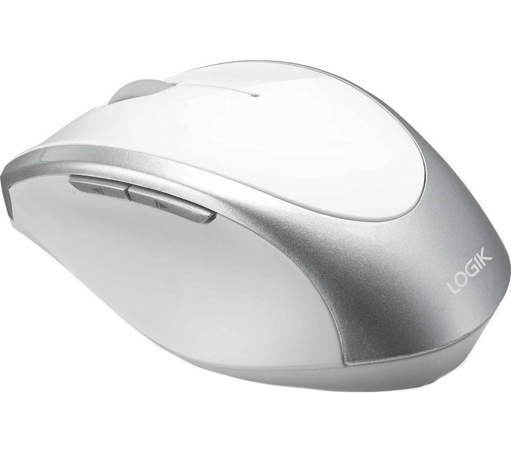 LOGIK LWLMWH23 Wireless Optical Mouse - White image number 4 of 5