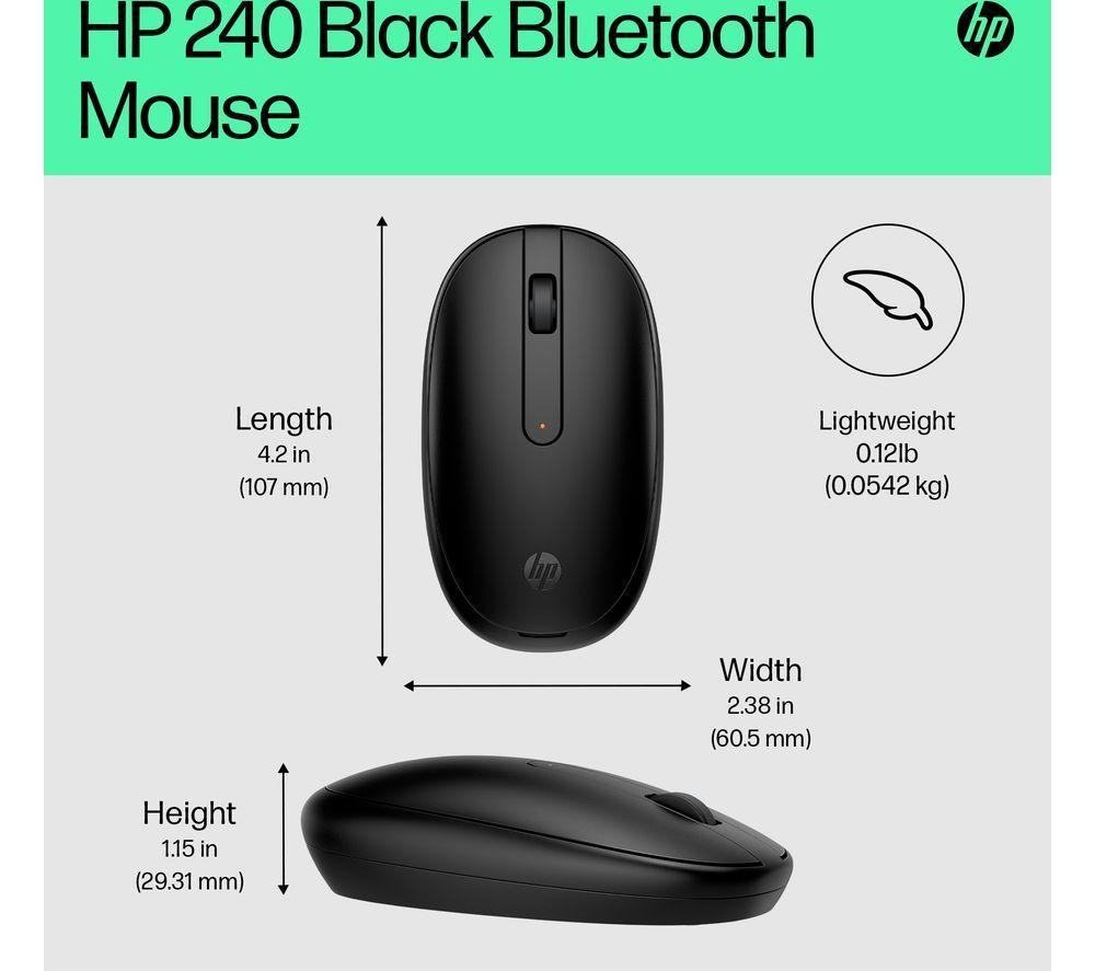 HP 240 Bluetooth Wireless Optical Mouse - Black image number 4 of 12