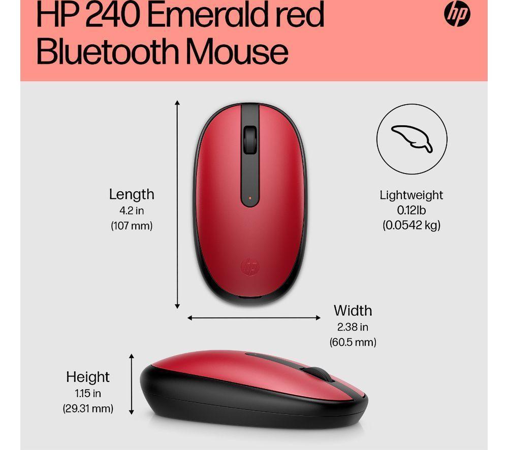 HP 240 Bluetooth Wireless Optical Mouse - Red image number 4 of 10