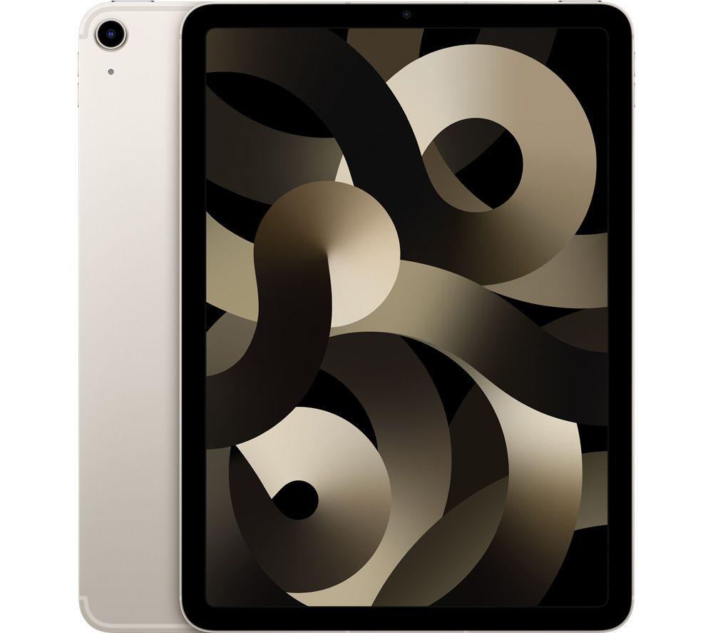 APPLE 10.9 iPad Air Cellular (2022) - 256 GB, Starlight, White,Silver/Grey