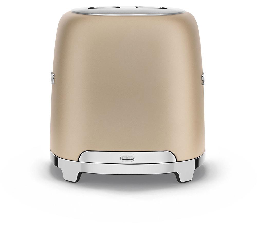 SMEG 50's Retro TSF01CHMUK 2-Slice Toaster - Matt Champagne image number 4 of 6