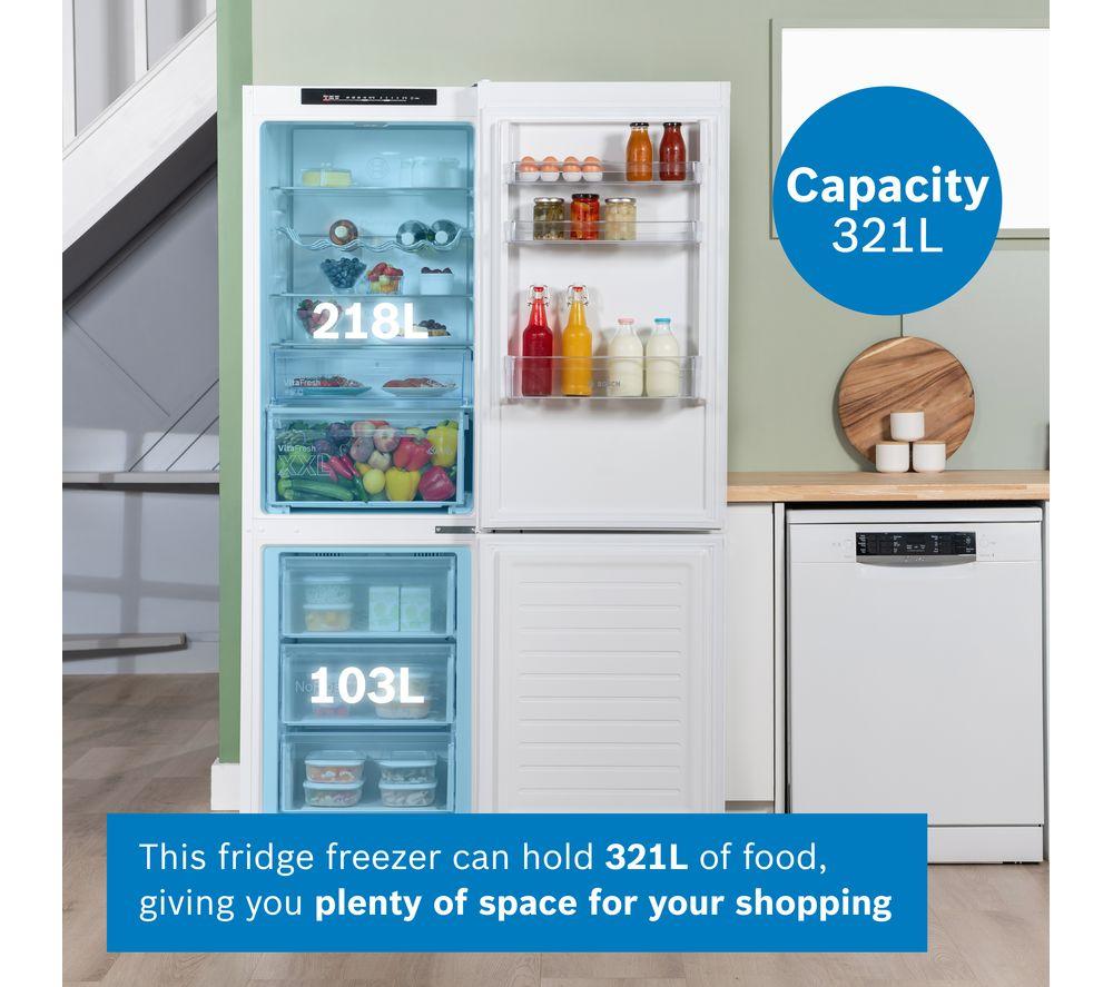 BOSCH Series 4 KGN362WDFG 60/40 Fridge Freezer - White image number 2 of 20
