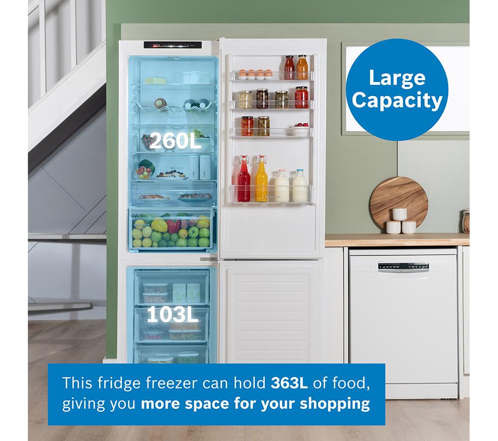 BOSCH Series 4 KGN392WDFG 70/30 Fridge Freezer - White image number 2 of 19