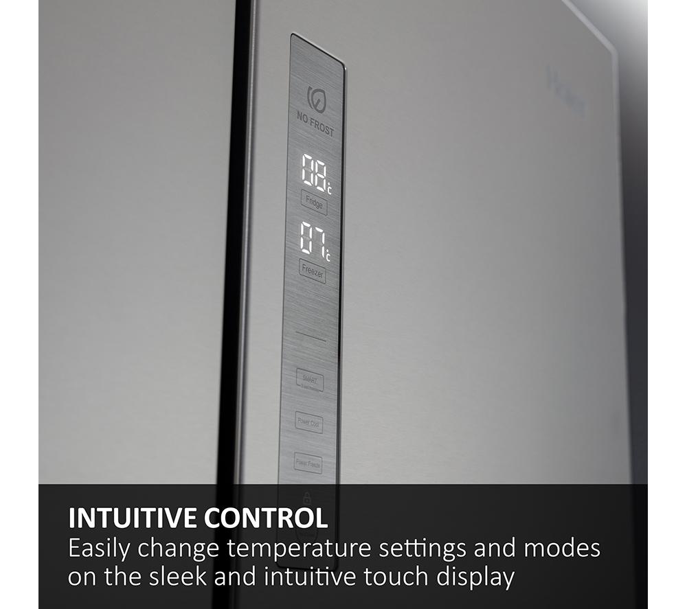 HAIER HFR5719ENMP Fridge Freezer - Platinum Inox image number 5 of 12