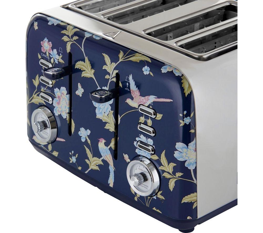 LAURA ASHLEY VQSBT583BSUK 4-Slice Toaster - Elveden Navy image number 4 of 15