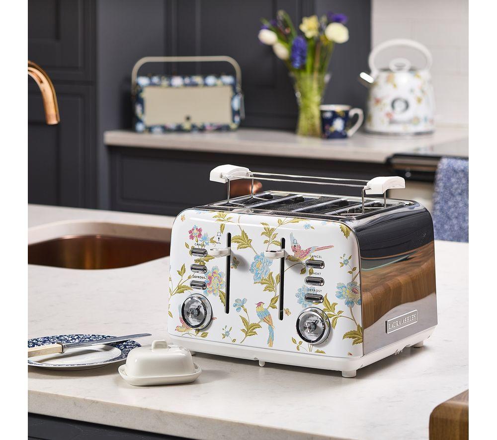 LAURA ASHLEY VQSBT583WSUK 4-Slice Toaster - Elveden White image number 3 of 14