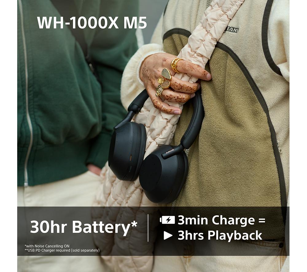 SONY WH-1000XM5 Wireless Bluetooth Noise-Cancelling Headphones - Smoky Pink image number 5 of 18