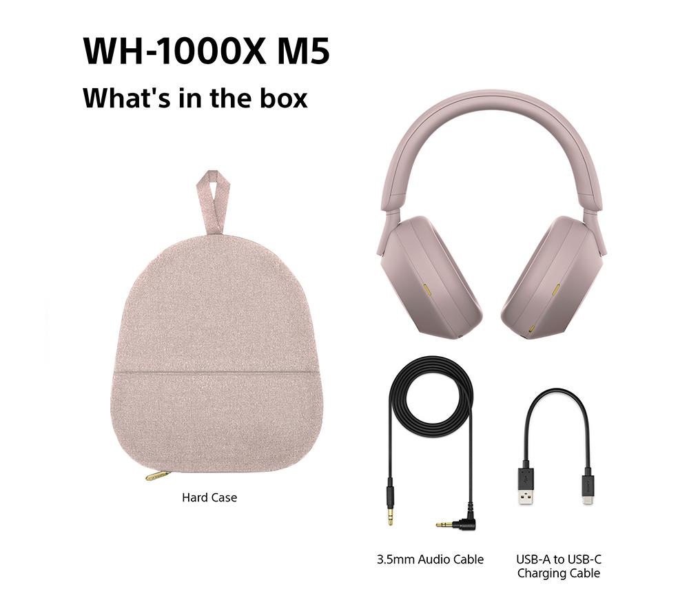 SONY WH-1000XM5 Wireless Bluetooth Noise-Cancelling Headphones - Smoky Pink image number 10 of 18