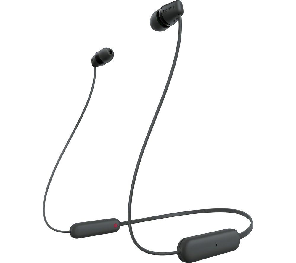 SONY WI-C100 Wireless Bluetooth Earphones - Black, Black