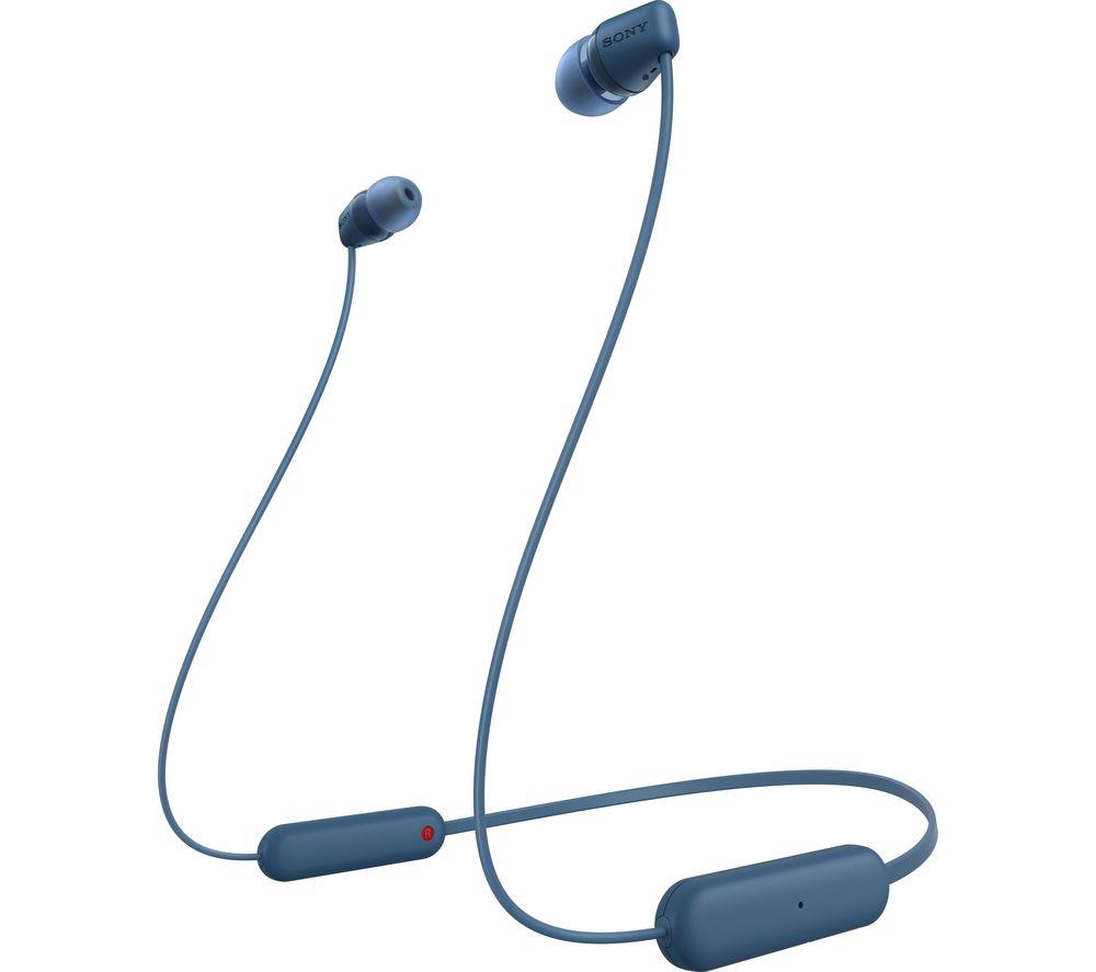 SONY WI-C100 Wireless Bluetooth Earphones - Blue, Blue
