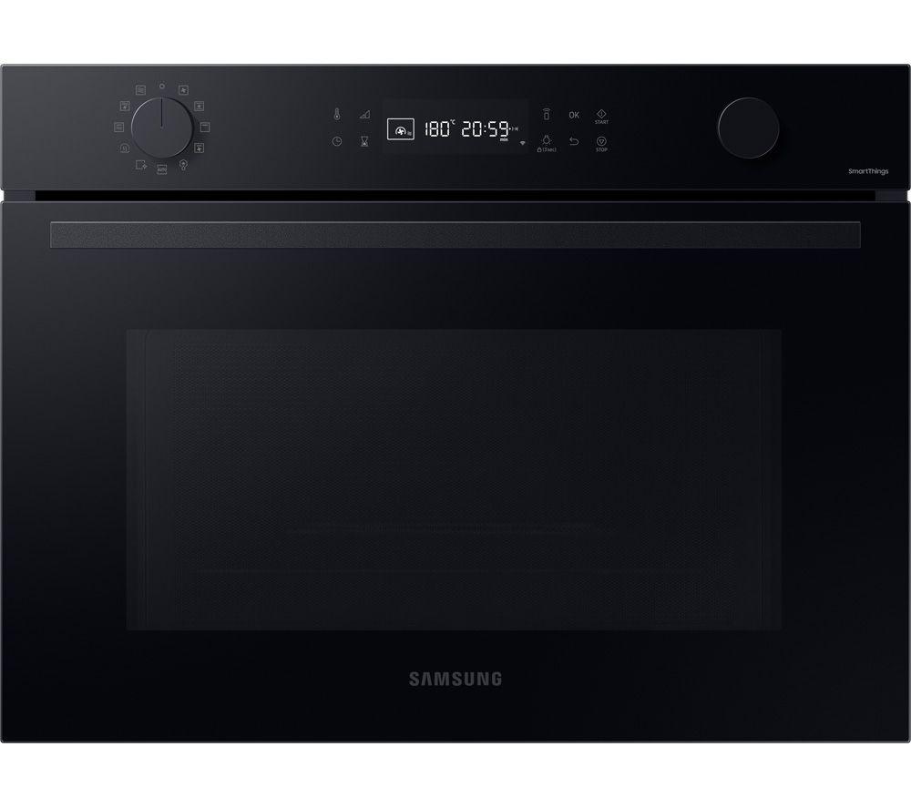 SAMSUNG Bespoke Series 4 NQ5B4553FBK/U4 Built-in Compact Combination Microwave – Black Glass, Black