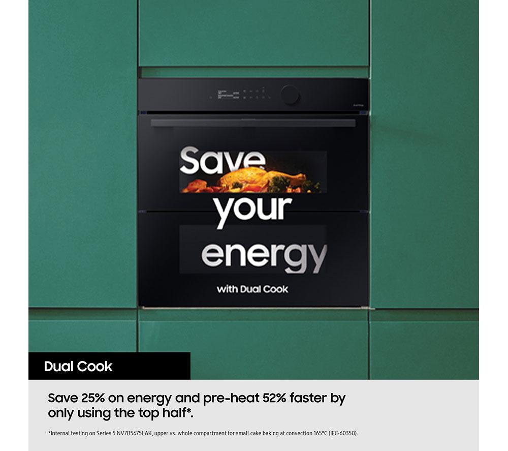 SAMSUNG Series 4 Dual Cook Flex NV7B45305AK/U4 Electric Smart Oven - Clean Black image number 3 of 12