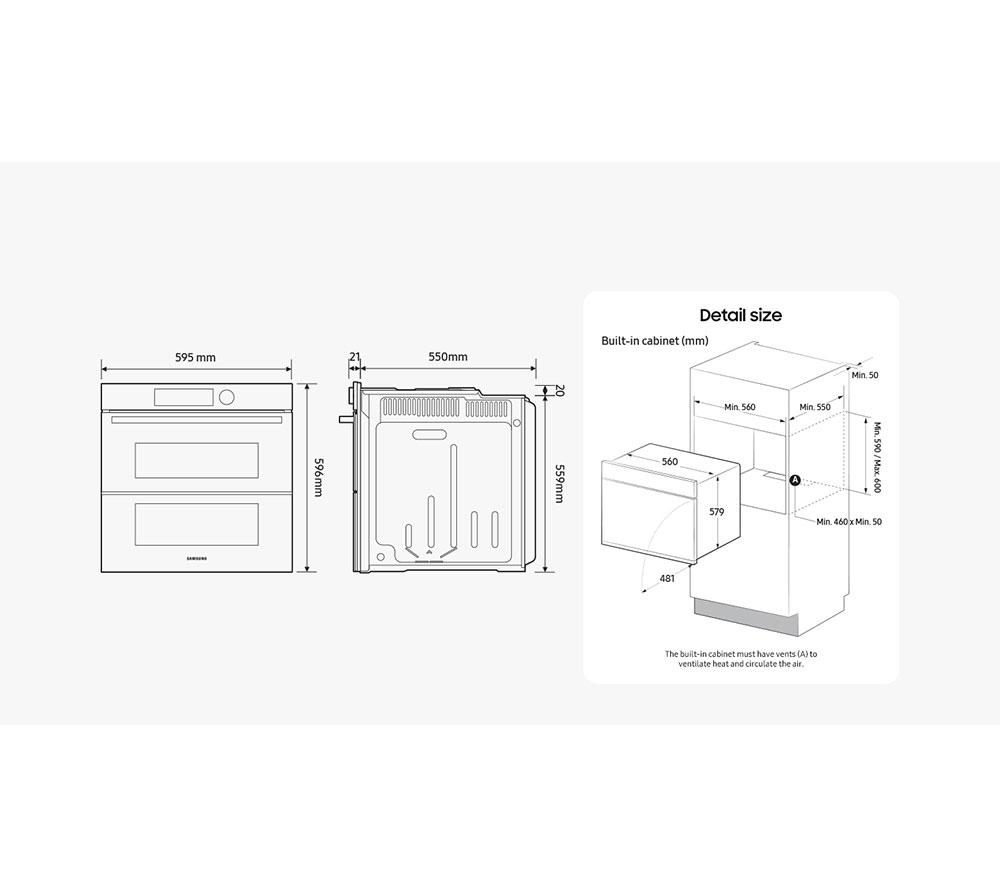 SAMSUNG Series 4 Dual Cook Flex NV7B45305AK/U4 Electric Smart Oven - Clean Black image number 12 of 12