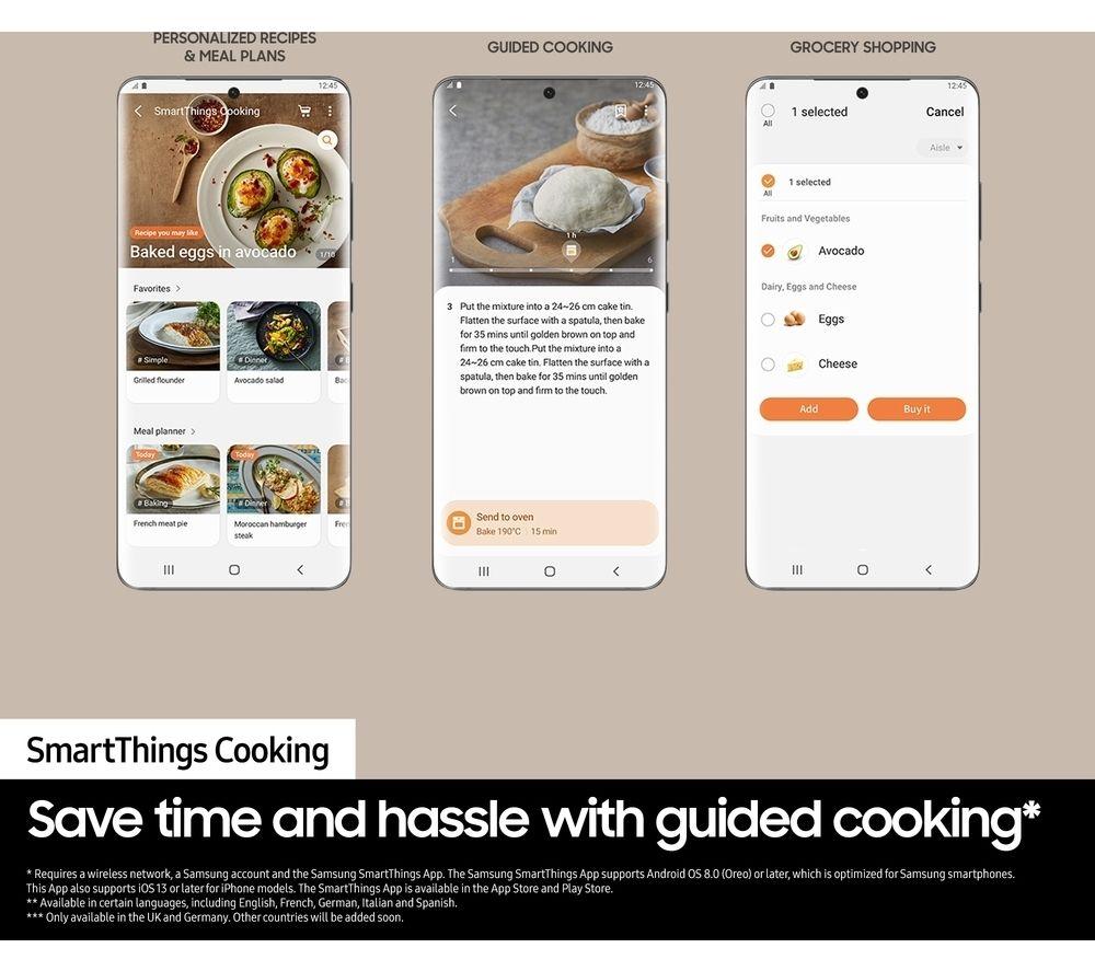SAMSUNG Series 4 Dual Cook Flex NV7B45305AS/U4 Electric Pyrolytic Smart Oven - Stainless Steel image number 6 of 11