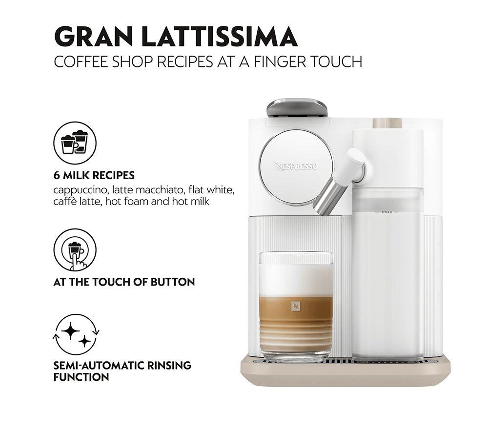 NESPRESSO by Delonghi Gran Lattisima Pod EN640.W Coffee Machine - White image number 2 of 10