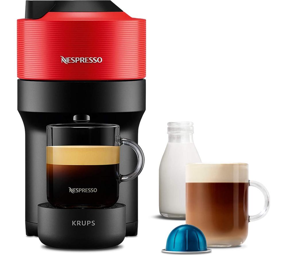 NESPRESSO by Krups Vertuo Pop XN920540 Smart Coffee Machine - Red, Red