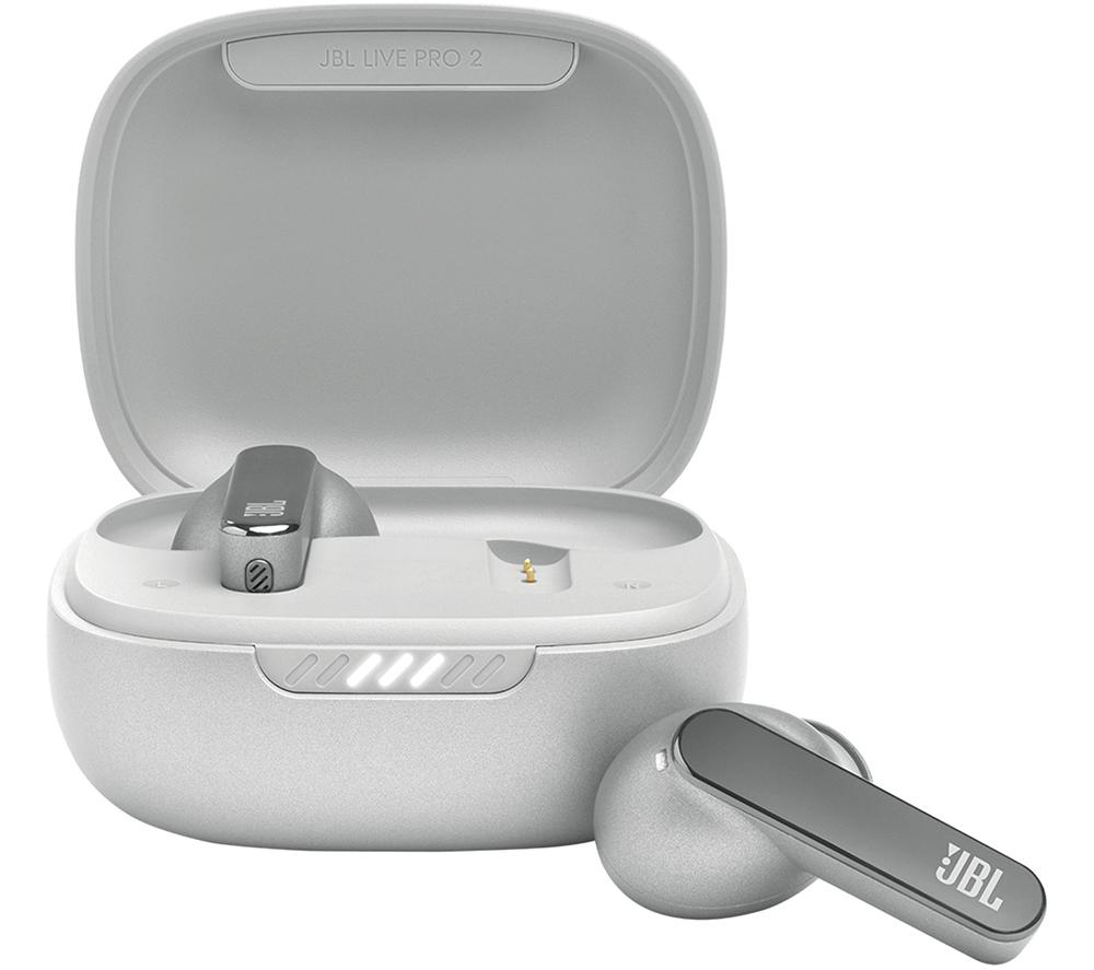 JBL Live Pro 2 TWS Wireless Bluetooth Noise-Cancelling Earbuds - Silver, Silver/Grey