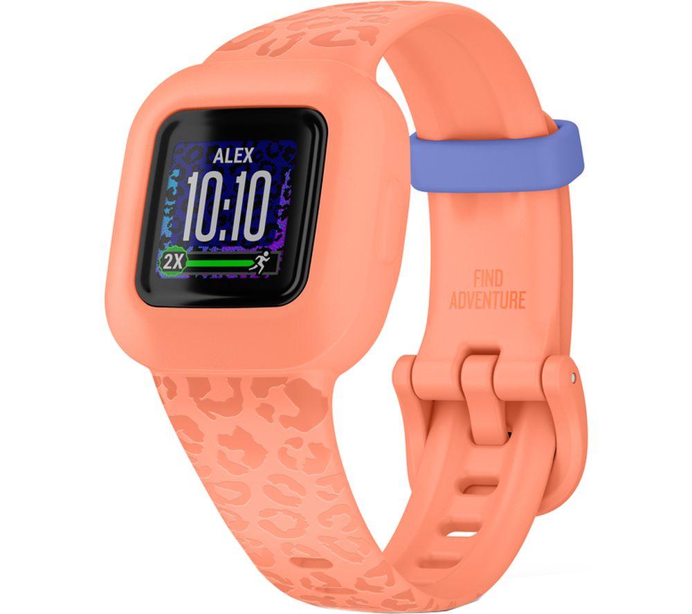 GARMIN vivofit jr. 3 Kids Activity Tracker - Peach Leopard, Universal, Orange