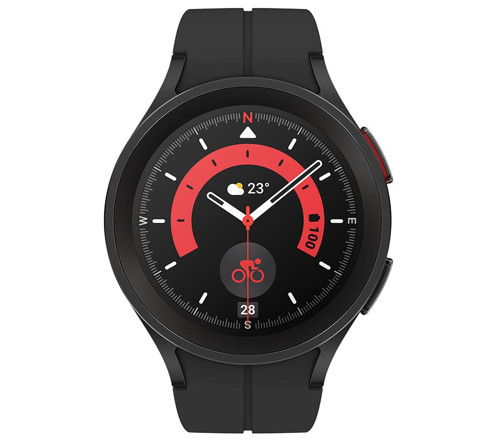 SAMSUNG Galaxy Watch5 Pro BT with Bixby & Google Assistant - Black Titanium, 45 mm, Black