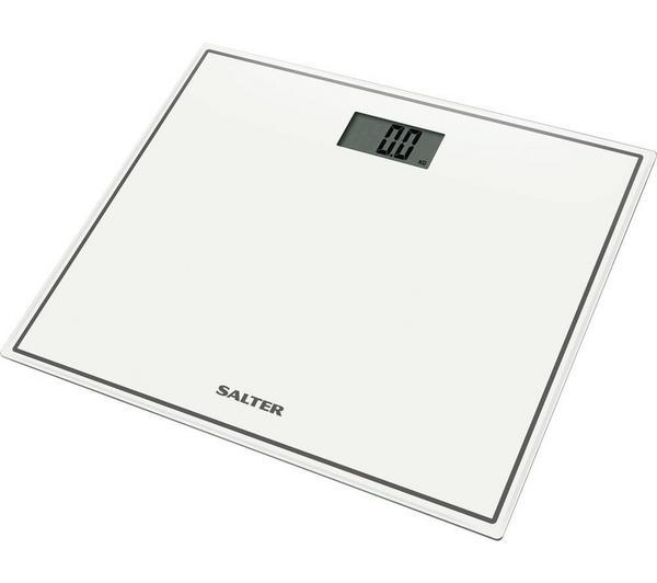SALTER Compact Glass 9207 WH3R Bathroom Scales - White, White