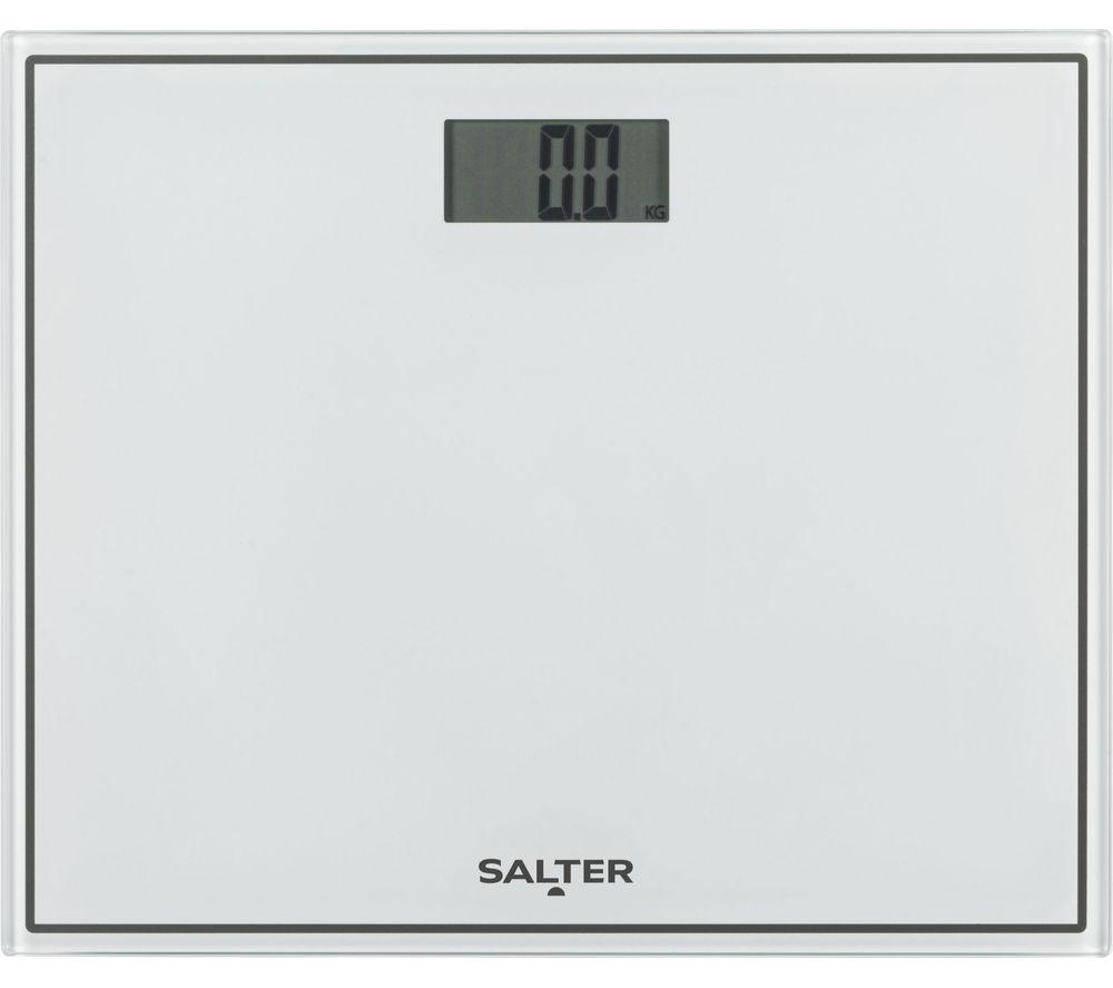 SALTER Compact Glass 9207 WH3R Bathroom Scales - White, White