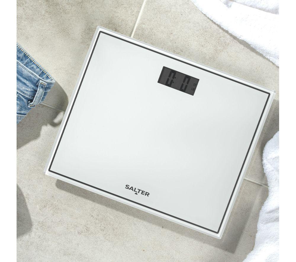 SALTER Compact Glass 9207 WH3R Bathroom Scales - White image number 3 of 5