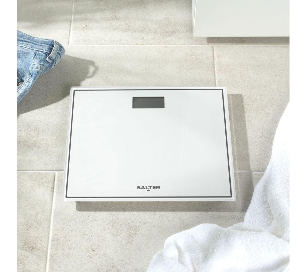 SALTER Compact Glass 9207 WH3R Bathroom Scales - White image number 5 of 5