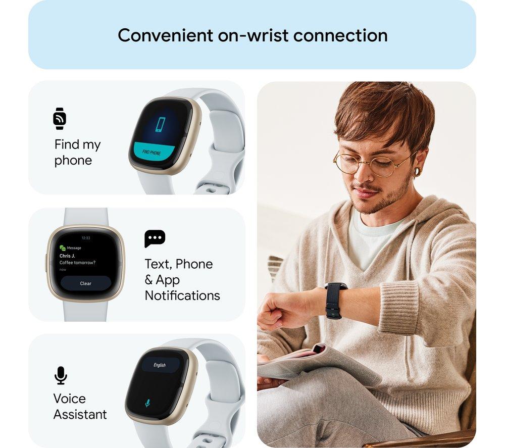 FITBIT Sense 2 Smart Watch - Blue Mist & Soft Gold