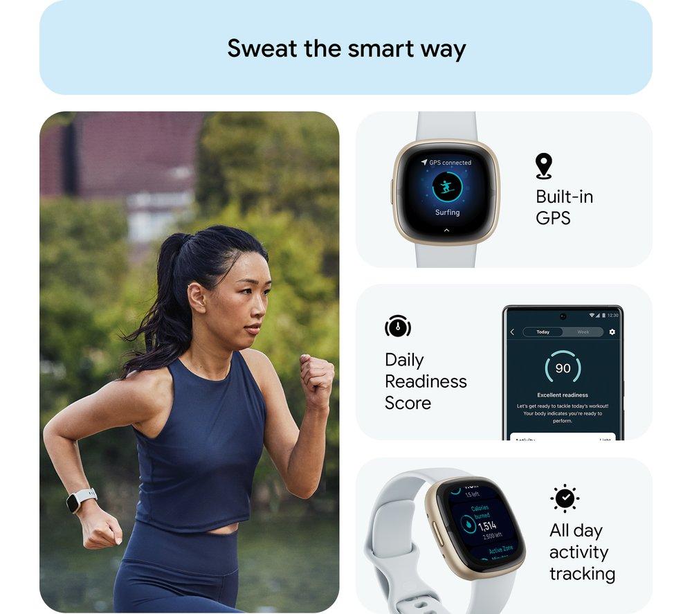 FITBIT Sense 2 Smart Watch - Blue Mist & Soft Gold