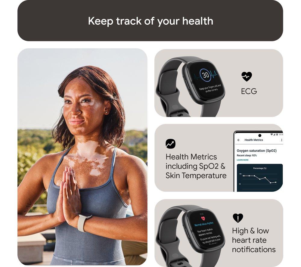 FITBIT Sense 2 Smart Watch - Shadow Grey & Graphite image number 5 of 9