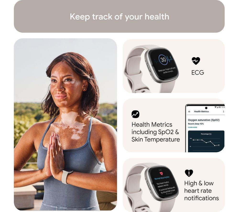 Fitbit sense lunar discount white